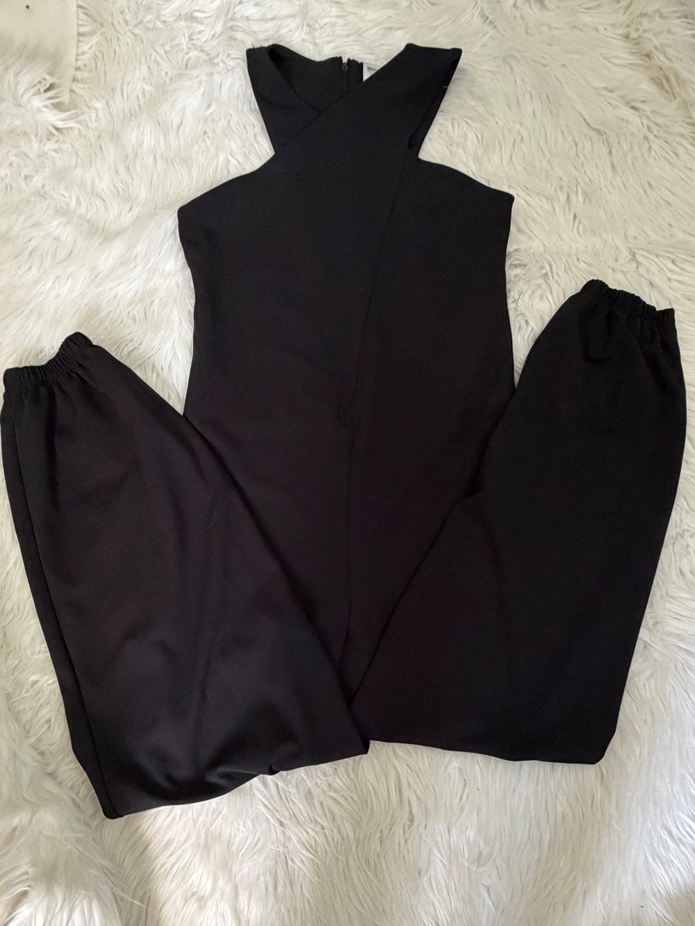 Balera Unitard Dance Costume Black Adult Medium Sleeveless Cross Front